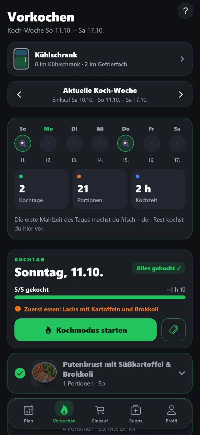 Vorkochen in Macronaut